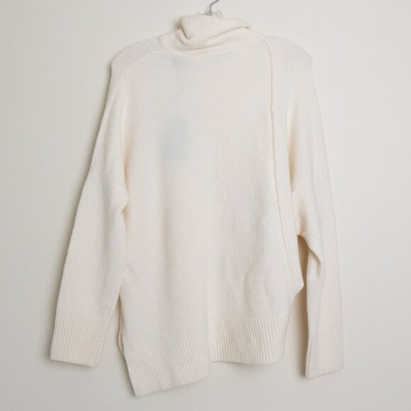 All Saints Lock Roll Neck Relaxed Fit Jumper Wool Yak Blend Soft Chalk White - Picture 5 of 14